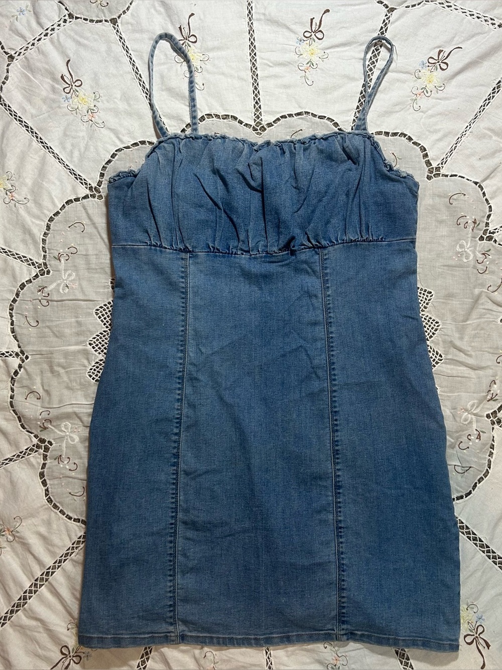 H&M Denim Spaghetti Strap Mini Dress